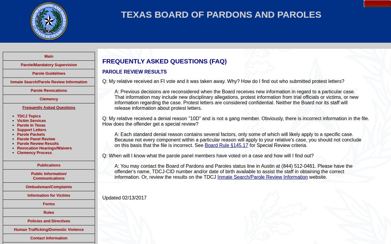 Burleson County parole and probation decision results guide